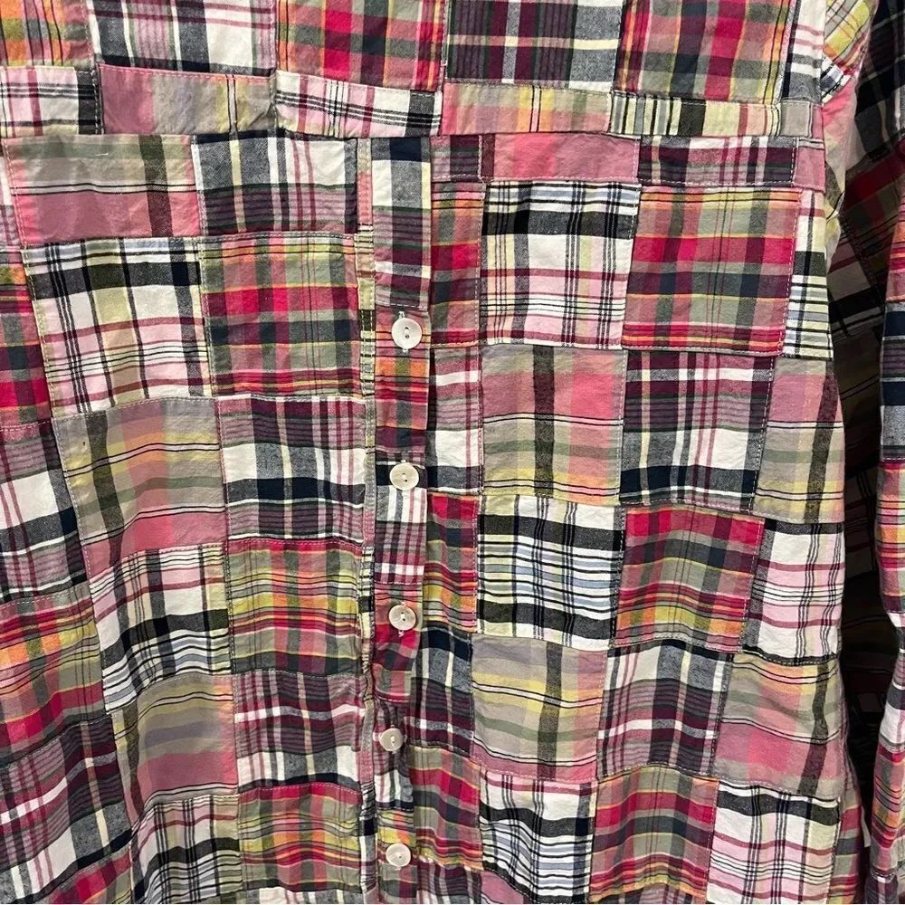 Tulip Patchwork Multicolored Button Front Top Medium - Picture 9 of 11